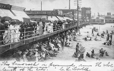 Watching the Bathers from the Boardwalk Atlantic City, New Jersey Postcard