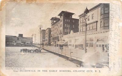 Boardwalk in the Early Morning Atlantic City, New Jersey Postcard