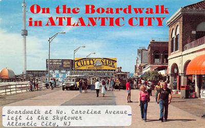 On the Boardwalk in Atlantic City New Jersey Postcard