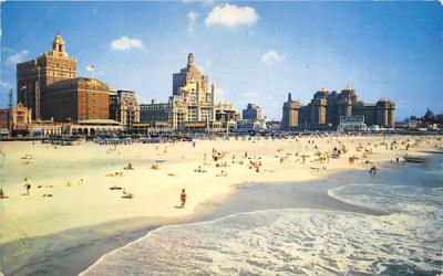 The famous Beach and central skyline Atlantic City, New Jersey Postcard