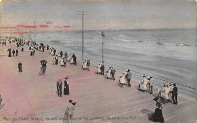 Rolling Chair Parade, Young's Ocean Pier Atlantic City, New Jersey Postcard