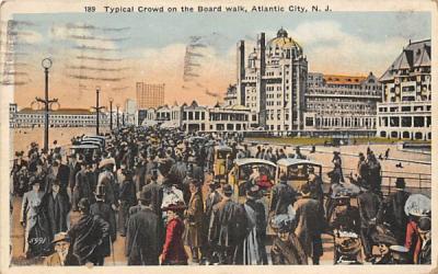 Typical Crowd on the Board walk Atlantic City, New Jersey Postcard