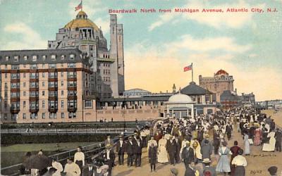 Boardwalk North from Michigan Avenue Atlantic City, New Jersey Postcard