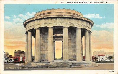 World War Memorial Atlantic City, New Jersey Postcard