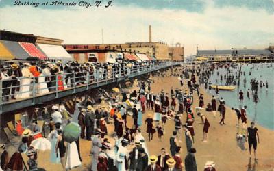 Bathing at Atlantic City, N. J., USA New Jersey Postcard