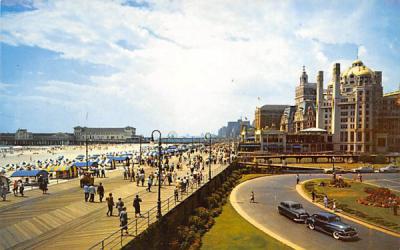 View over the beautiful Boardwalk Atlantic City, New Jersey Postcard