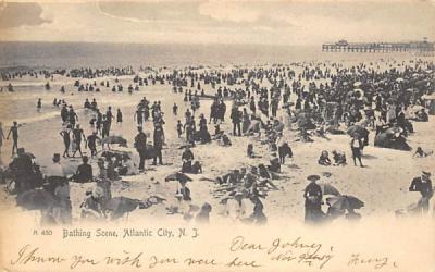 Bathing Scene Atlantic City, New Jersey Postcard