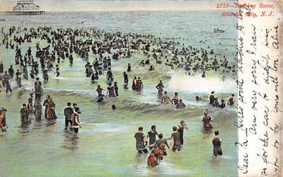 Bathing Scene Atlantic City, New Jersey Postcard