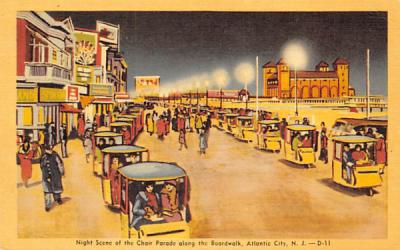 Chair Parade along the Boardwalk Atlantic City, New Jersey Postcard