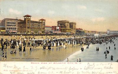 Beach View at Atlantic City New Jersey Postcard