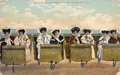 Rolling Chair Comfort Atlantic City, New Jersey Postcard