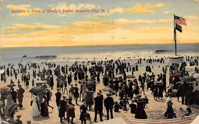 Bather in front of Brady's Baths Atlantic City, New Jersey Postcard