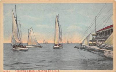 Yachting Scene Atlantic City, New Jersey Postcard