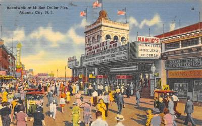 Boardwalk at Million Dollar Pier Atlantic City, New Jersey Postcard