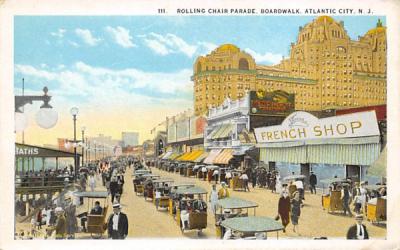 Rolling Chair Parade, Boardwalk Atlantic City, New Jersey Postcard