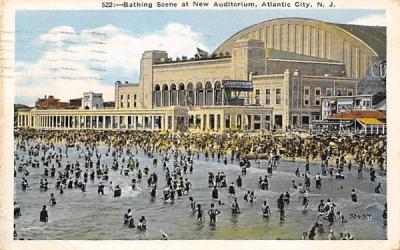 Bathing Scene at New Auditorium Atlantic City, New Jersey Postcard