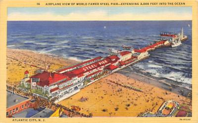 Airplane View of World Famed Steel Pier Atlantic City, New Jersey Postcard