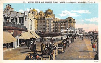 Rolling Chair Parade, Boardwalk Atlantic City, New Jersey Postcard
