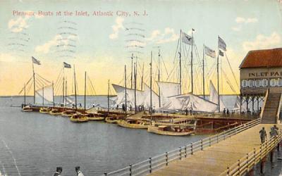 Pleasure Boats at the Inlet Atlantic City, New Jersey Postcard