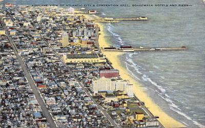 Convention Hall, Boardwalk Hotels and Piers Atlantic City, New Jersey Postcard