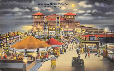 Night Scene Million Dollar Pier Atlantic City, New Jersey Postcard