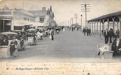 Rolling Chairs Atlantic City, New Jersey Postcard