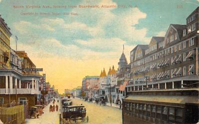 South Virginia Ave., looking from Boardwalk Atlantic City, New Jersey Postcard