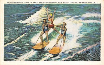 Skill and Daring - Steel Pier Water Circus Atlantic City, New Jersey Postcard