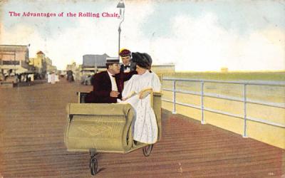 The Advantages of the Rolling Chair Atlantic City, New Jersey Postcard
