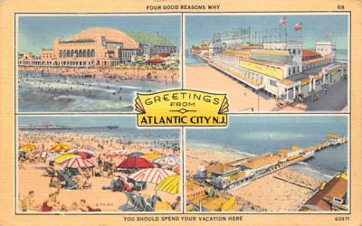 Greetings from Atlantic City, N. J., USA New Jersey Postcard