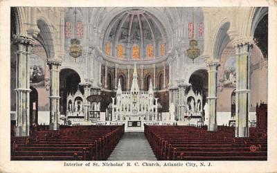 Interior of St. Nicholos R. C. Church Atlantic City, New Jersey Postcard