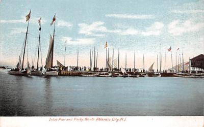 Inlet Pier and Party Boats Atlantic City, New Jersey Postcard