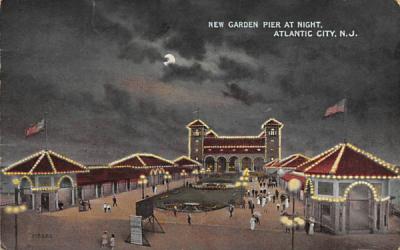 New Garden Pier at Night Atlantic City, New Jersey Postcard