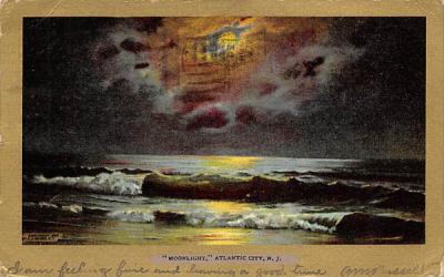 Moonlight Atlantic City, New Jersey Postcard