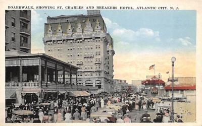 Showing St. Charles and Breakers Hotel Atlantic City, New Jersey Postcard