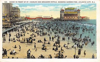 St. Charles, Breakers Hotel, Garden Pier Atlantic City, New Jersey Postcard