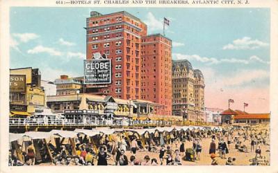 Hotels St. Charles and the Breakers Atlantic City, New Jersey Postcard