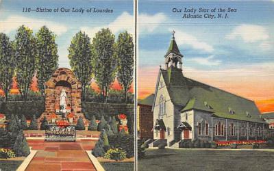 Lady of Lourdes and Our Lady Star of the Sea Atlantic City, New Jersey Postcard