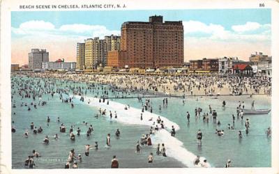 Beach Scene in Chelsea Atlantic City, New Jersey Postcard
