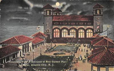 New Garden Pier, by Night Atlantic City, New Jersey Postcard