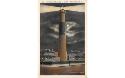 Absecon Light House, by Night Atlantic City, New Jersey Postcard
