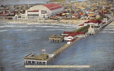 Ocean Showing Auditorium and Convention Hall Atlantic City, New Jersey Postcard