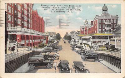 Pennsylvania Ave. from Boardwalk Atlantic City, New Jersey Postcard