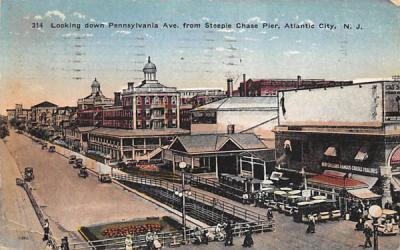 Pennsylvania Ave. from Steepe Chase Pier Atlantic City, New Jersey Postcard