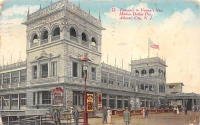 Entrance to Young's New Million Dollar PIer Atlantic City, New Jersey Postcard