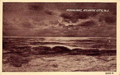 Moonlight Atlantic City, New Jersey Postcard