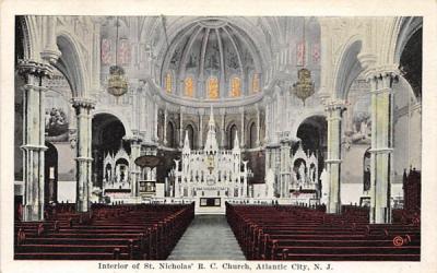Interior of St. Nicholas' R. C. Church Atlantic City, New Jersey Postcard