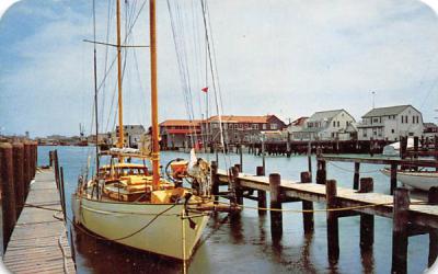 Marine scene with yachts at one of the inlets Atlantic City, New Jersey Postcard