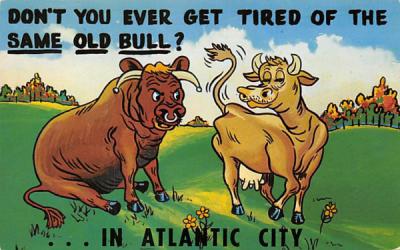 Don't you ever get tired of the same old bull? Atlantic City, New Jersey Postcard