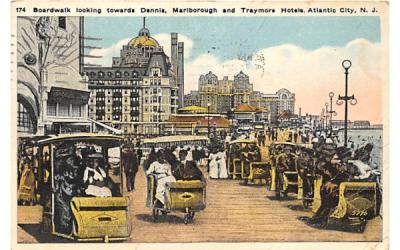 Dennis, Marlborough and Traymore Hotels  Atlantic City, New Jersey Postcard
